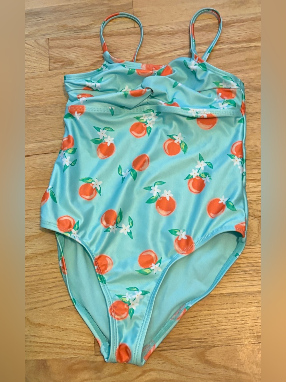 Wonder Nation Girls' Aqua
Peach Print One-Piece
Swimsuit Size S